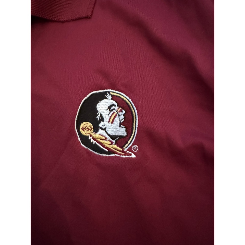 Antigua Mens Florida State Seminoles FSU Polo Shirt Garnet Maroon Size XL - Picture 2 of 3